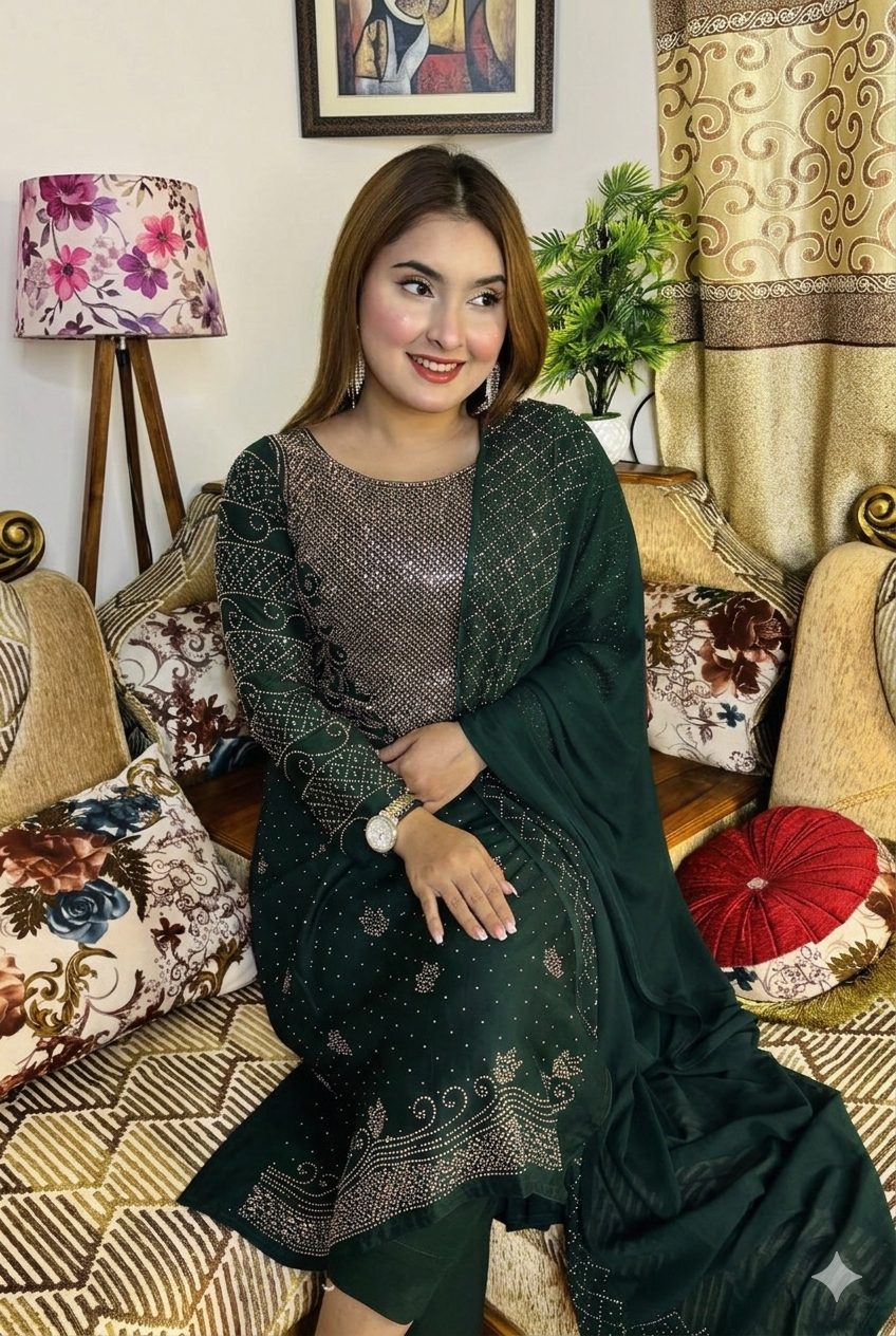 Real Nc Stone Party Wear Dresses DL - Image 3