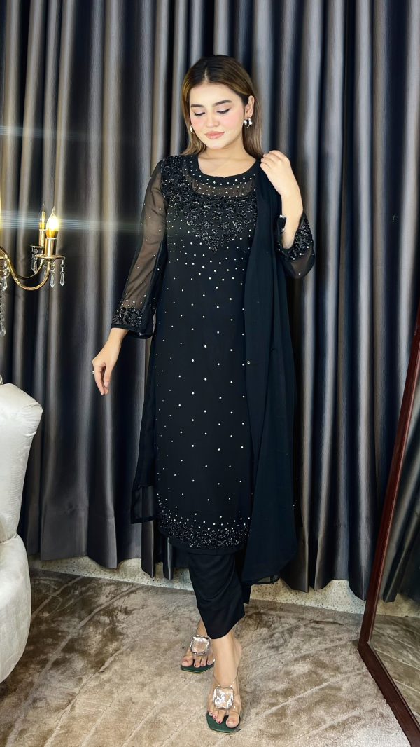 Midnight Royal Black Sparkle Party Dress - Image 4