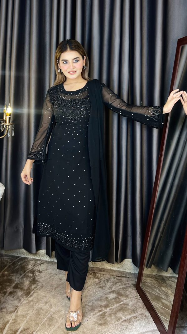 Midnight Royal Black Sparkle Party Dress