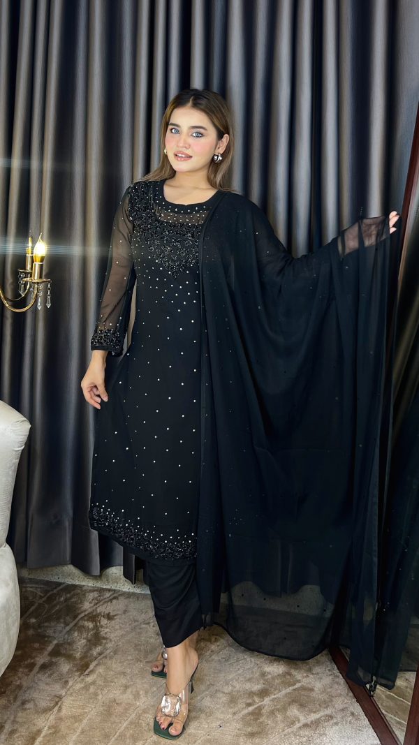 Midnight Royal Black Sparkle Party Dress - Image 5