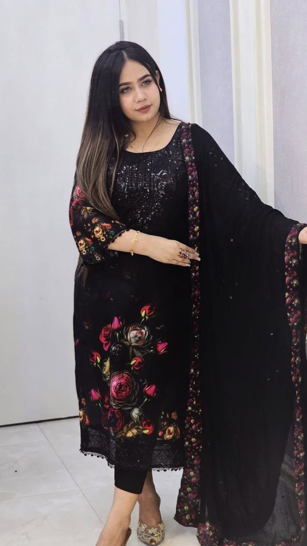 Royal Black Party Wear  Dresses - Image 2