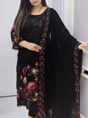 Royal Black Party Wear  Dresses