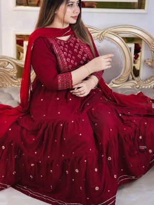 Stunning Maroon Anarkali🌹