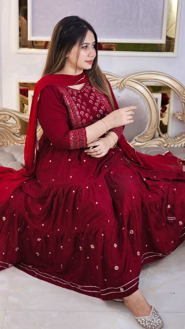 Stunning Maroon Anarkali🌹