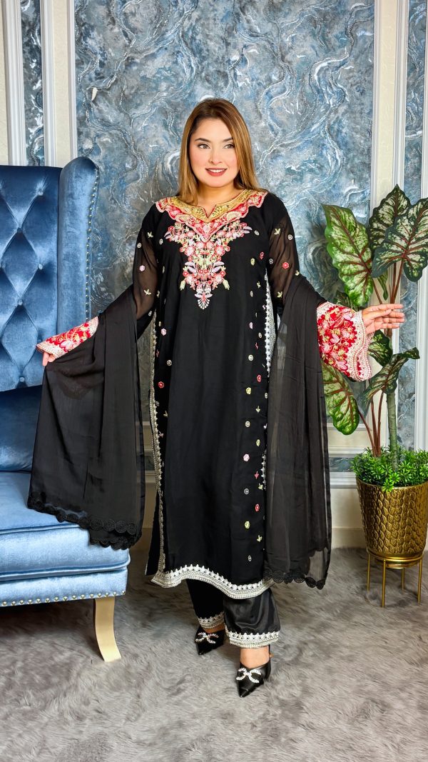 Pakistani Inspired Ethnic Party Dress - Image 5