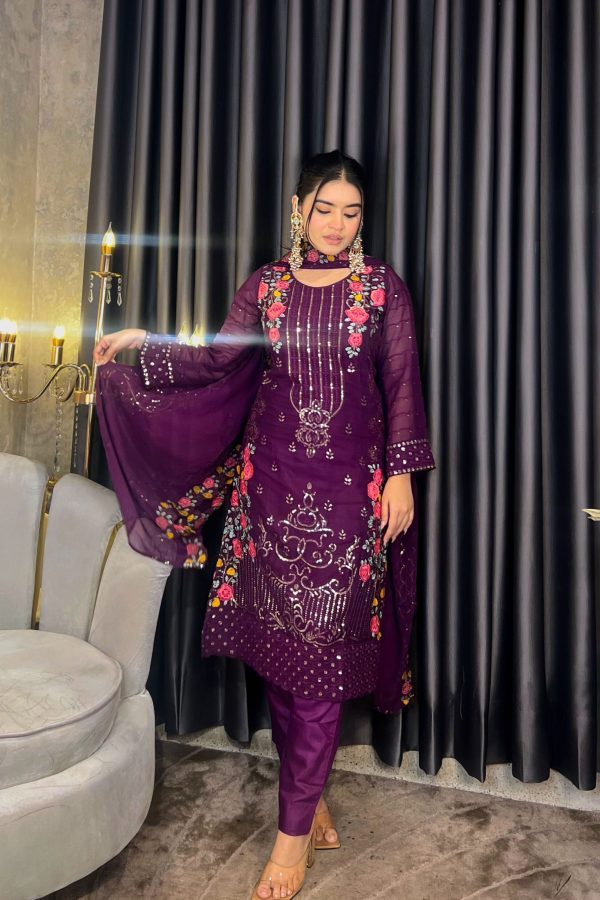 Royal Purple Golden Sequins - Image 4