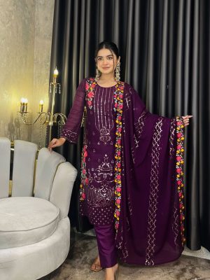 Royal Purple Golden Sequins