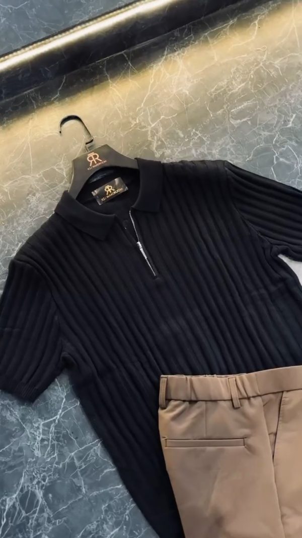 OLD MONEY KNITTED ZIP POLO - Image 6