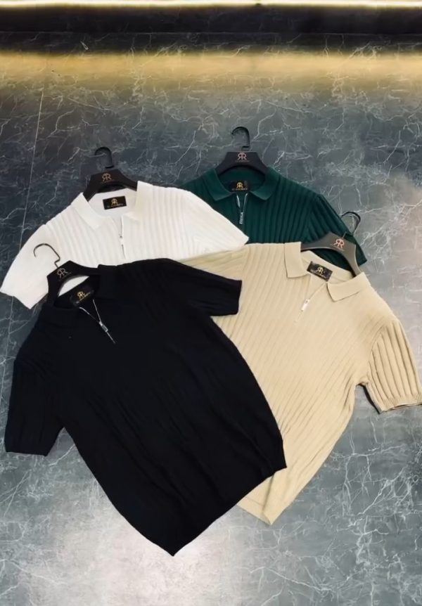 OLD MONEY KNITTED ZIP POLO