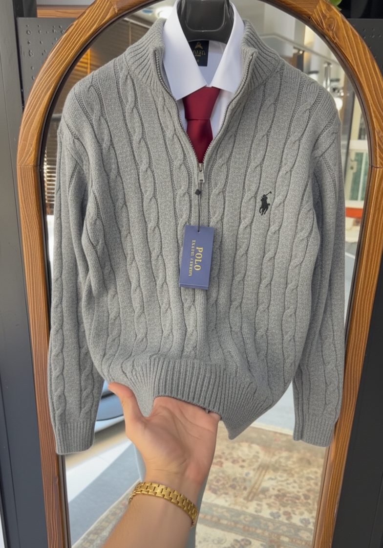 Cable-Knit Half-Zip Sweater - Image 6