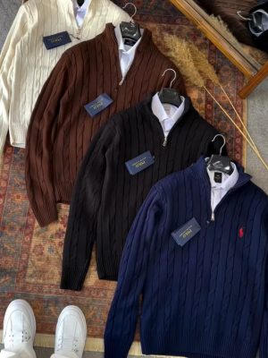 Cable-Knit Half-Zip Sweater