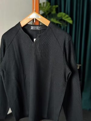 Boxy Henley Black
