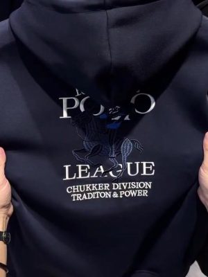 Polo League Premium Hoodie – Navy Blue